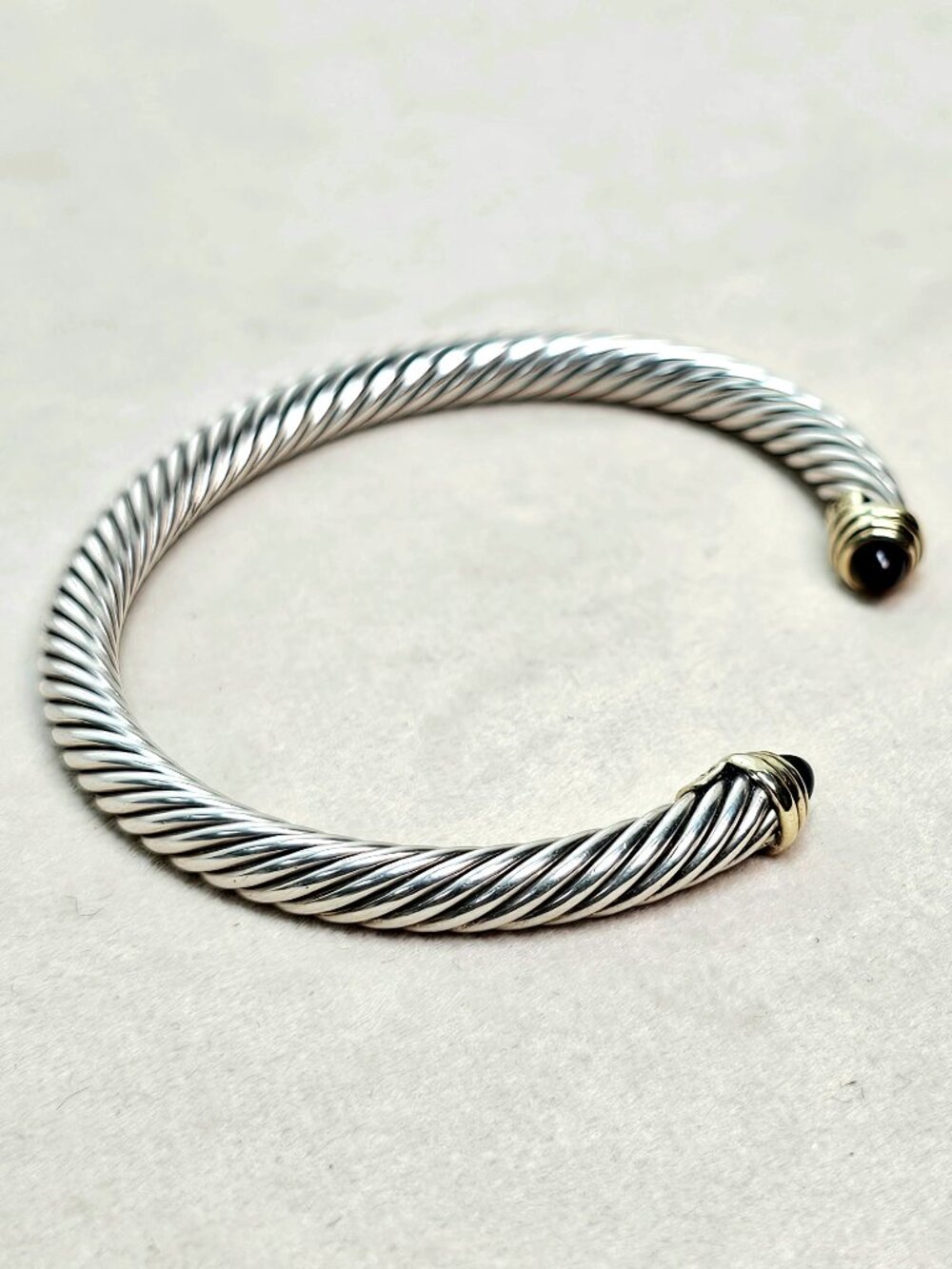 David Yurman Cable Classics Bracelet Black Onyx 14K Gold 5mm Size S - Picture 5 of 8